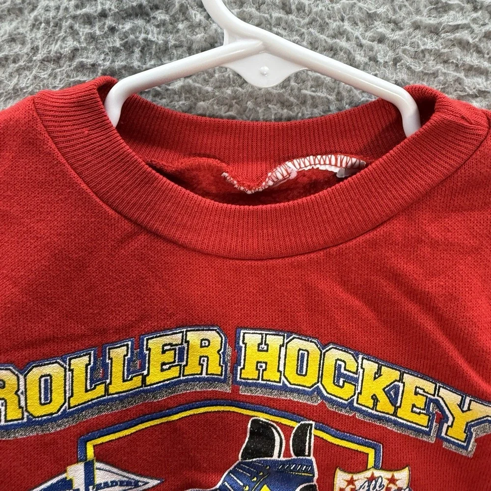 Vintage Sweatshirt Toddler 3T Red Blue Crewneck‎ Long Sleeve Hockey 1980s 1990s